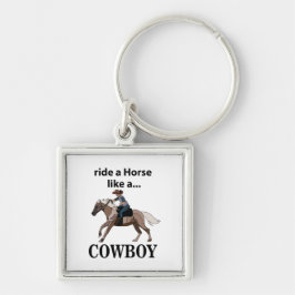 Chaveiro Cowboy Caminha Um Cavalo Como Um Cowboy