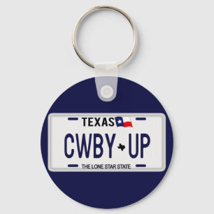 Chaveiro Cowboy! CWBY UP Texas License Plate