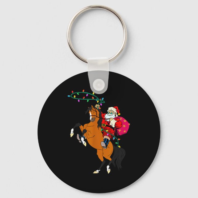 Chaveiro Cowboy Santa Claus Riding A Horse Christmas Cowboy (Frente)