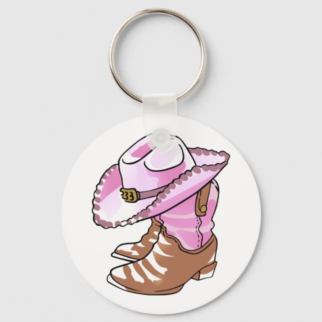 Chaveiro Cowgirl Boots and Hat (Frente)