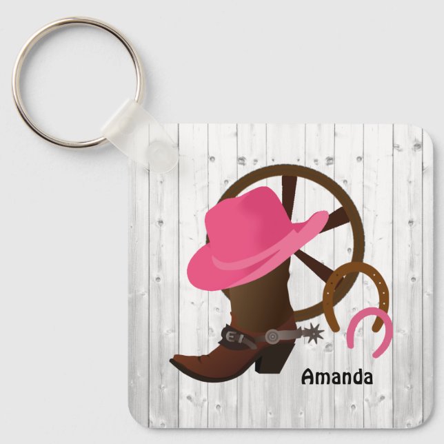Chaveiro Cowgirl Personalizou Russo (Frente)