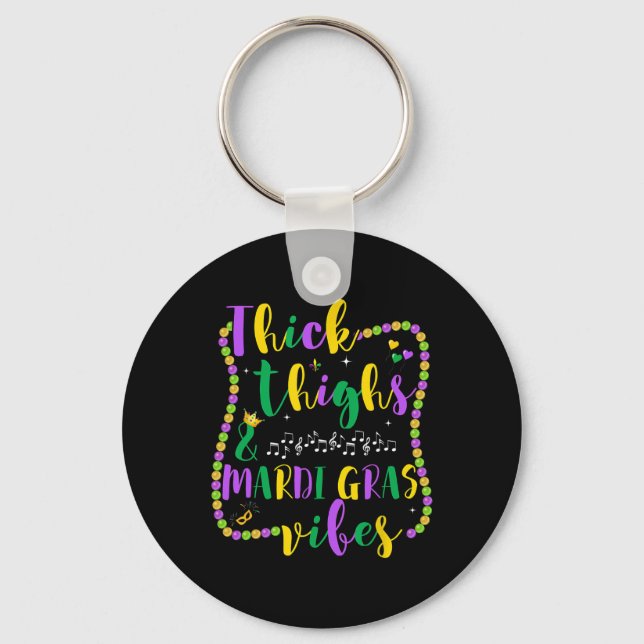 Chaveiro Coxas Grossas Vibes de Mardi Gras Feminino  (Frente)