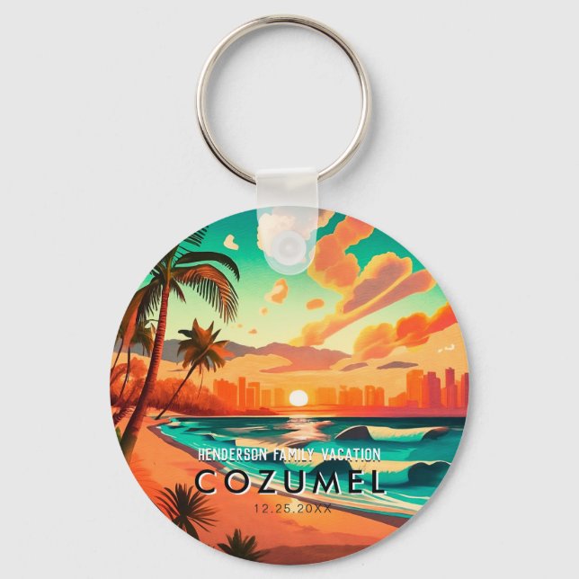 Chaveiro Cozumel Mexico Palm Tree Souvenir (Frente)