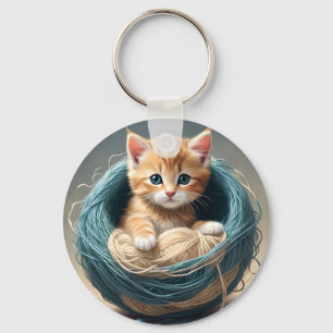 Chaveiro "Cozy Cuddles: O Retreto Wooly da Kitten"