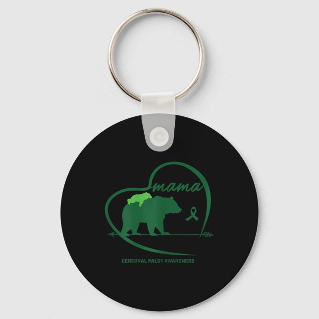 Chaveiro Cp Mãe Mamãe Ursa Verde Fita Cerebral Salgado (Frente)