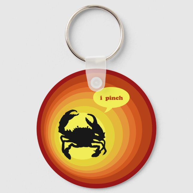 Chaveiro Crabby Crab diz "I Pinch". (Frente)