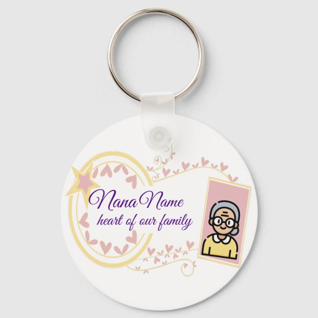 Chaveiro Crachá de Vintage do Dia da Vovó (Frente)