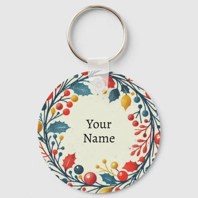 Chaveiro Craciun fericit - Romeno - bandeira tricolor - bra (Verso)