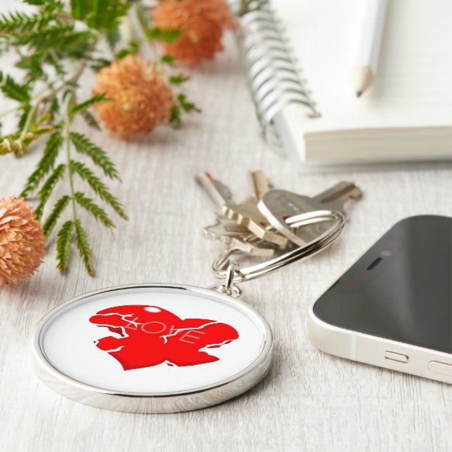 Chaveiro Cracking + Coração Quebrada (Lateral)