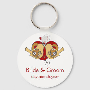 Chaveiro Cranberry Latte Camel Floral Birds Salvar Data