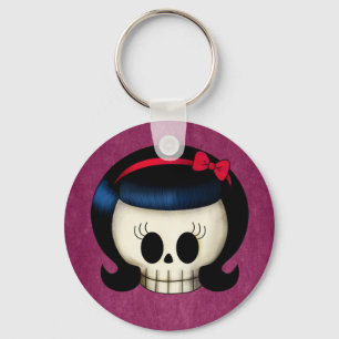 Chaveiro Crânio da menina Rockabilly