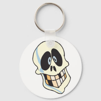 Chaveiro crânio de esqueleto sorridente engraçado