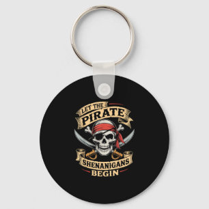 Chaveiro crânio de Halloween deixa as travessuras de pirata