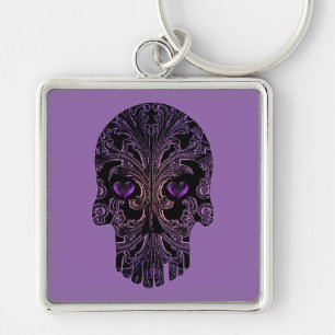 Chaveiro Crânio filigrana nas máscaras do roxo