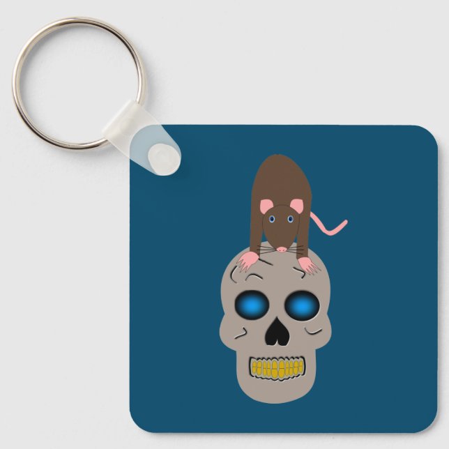 Chaveiro Crânio Gótico e Favor Personalizado do Dia das Bru (Frente)