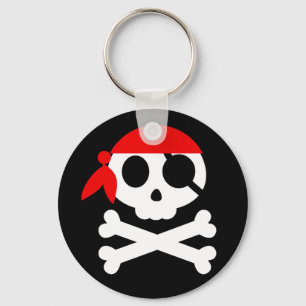 Chaveiro Crânio Pirata com Bandanna