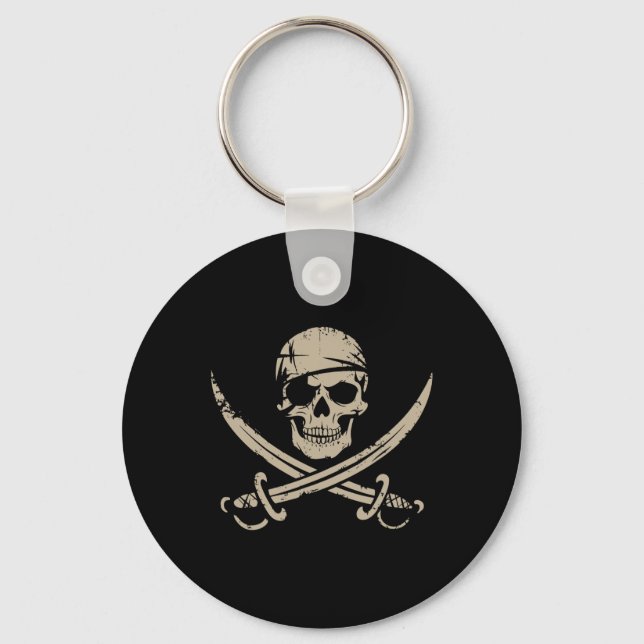 Chaveiro Crânio Pirata E Crossbones Skeleton Halloween Para (Frente)
