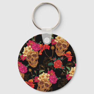 Chaveiro crânios florais