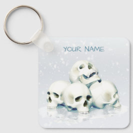 Chaveiro Crânios na neve. Personalizado