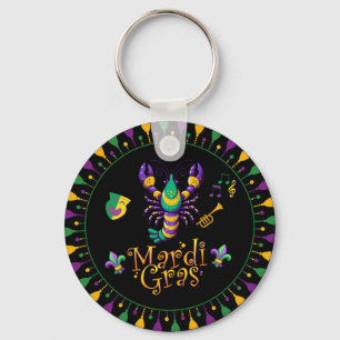Chaveiro Crayfish/trompet/mask/fleur de lis Mardi Gras