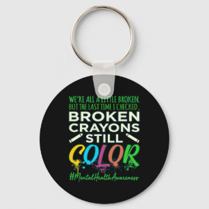 Chaveiro Crayons Quebrados - Apoio à Consciência da Saúde M