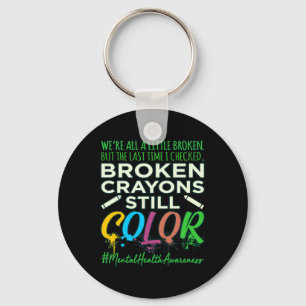 Chaveiro Crayons Quebrados - Apoio à Consciência da Saúde M
