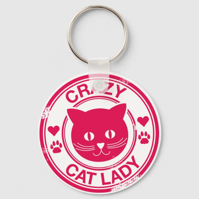 Chaveiro Crazy Cat Lady (Frente)