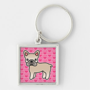 Chaveiro Cream Cartoon French Buldogue