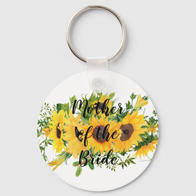 Chaveiro Create Own Sunflower Bridal Party Gifts ADD TEXT (Frente)