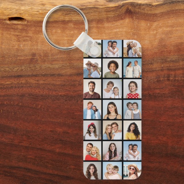 Chaveiro Create Your Own 21 Photo Collage Editable Color (Frente)