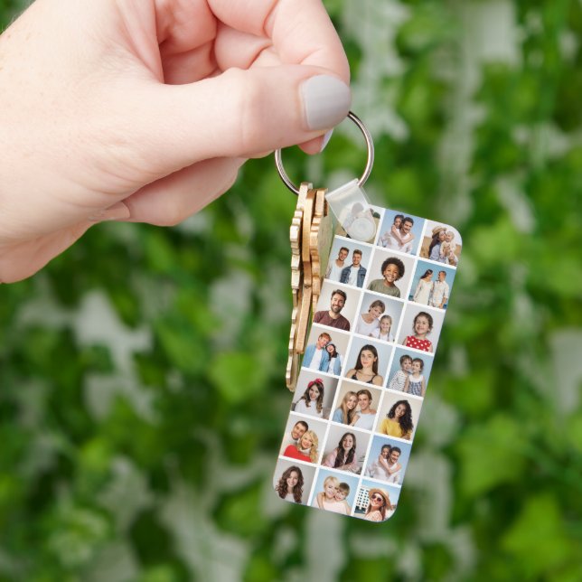 Chaveiro Create Your Own 21 Photo Collage Editable Color (Mão)