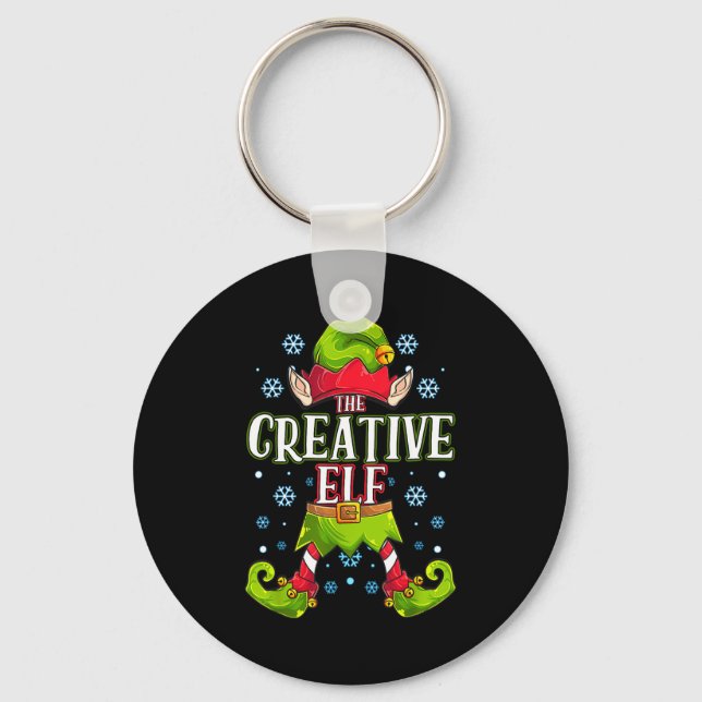 Chaveiro Creative Elf Matching Family Group Christmas Party (Frente)