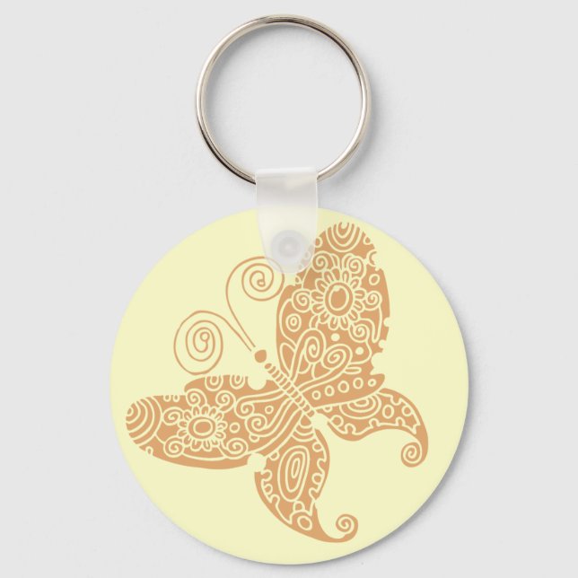 Chaveiro Creme Cadeia de Chave Butterfly (Frente)