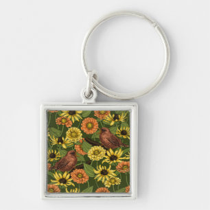 Chaveiro Crenças e flores em verde