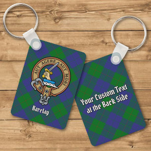 Chaveiro Crest do Clã Barclay sobre Tartan