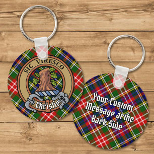 Chaveiro Crestão do Clã Christie sobre Tartan