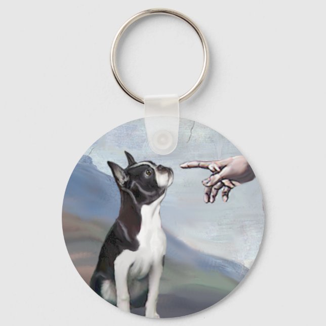 Chaveiro Criação do Boston Terrier (#3) (Frente)