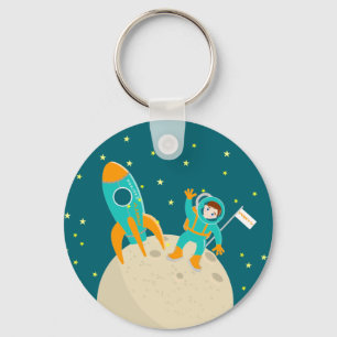 Chaveiro Criança astronauta na festa de aniversário da lu