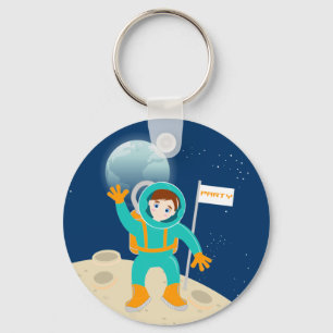 Chaveiro Criança astronauta na festa de aniversário da lua
