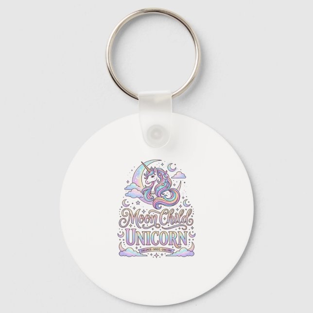 Chaveiro Criança da Lua Unicórnio Unicórnio Design Original (Frente)
