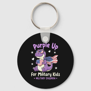 Chaveiro Criança militar dinossauro roxo para militar