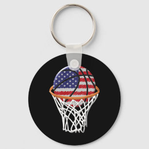 Chaveiro Crianças 4 de julho Basquete USA Flag Kids Youth B
