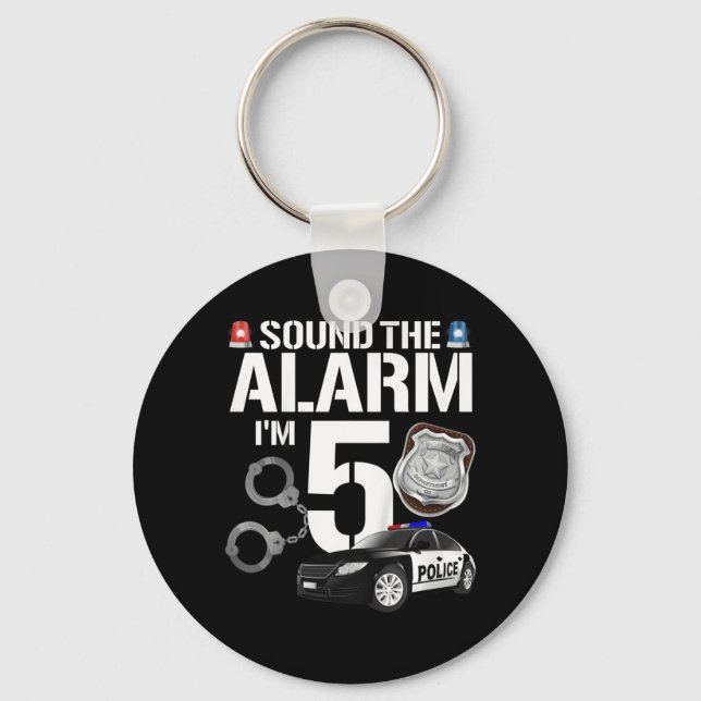 Chaveiro Crianças 5 anos Policial de Aniversário Policial C (Frente)