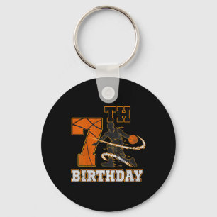 Chaveiro Crianças 7 de Aniversário Garotos de Basquete Home