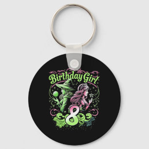 Chaveiro Crianças: 8º aniversário Bruxa rosa e verde de 8 a