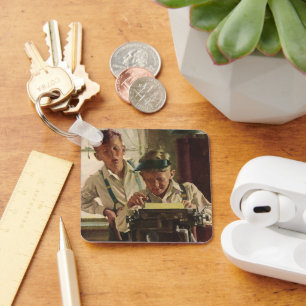 Chaveiro Crianças Antigas Meninos Jornalistas, Escritor