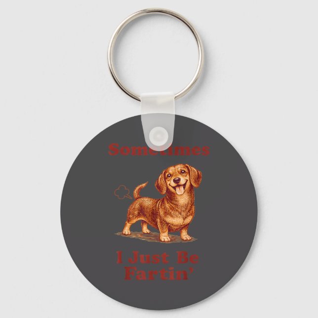 Chaveiro Crianças às Vezes Peidando Dachshund (Frente)