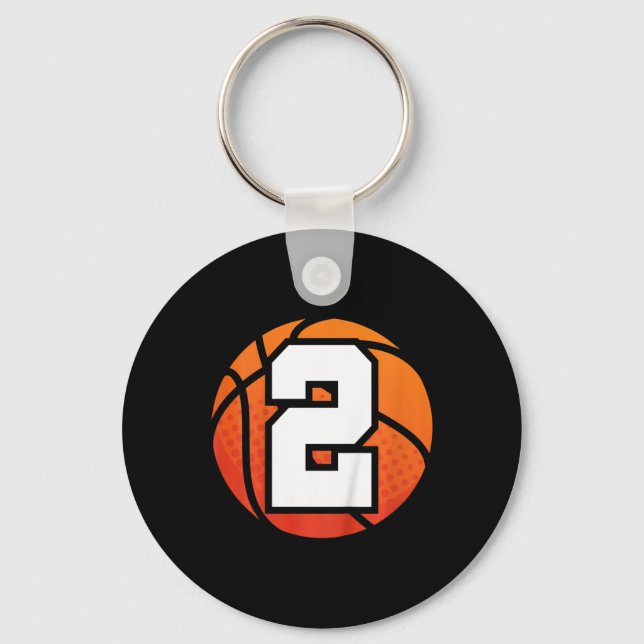Chaveiro Crianças Basquetebol Número de Aniversário 2 para  (Frente)