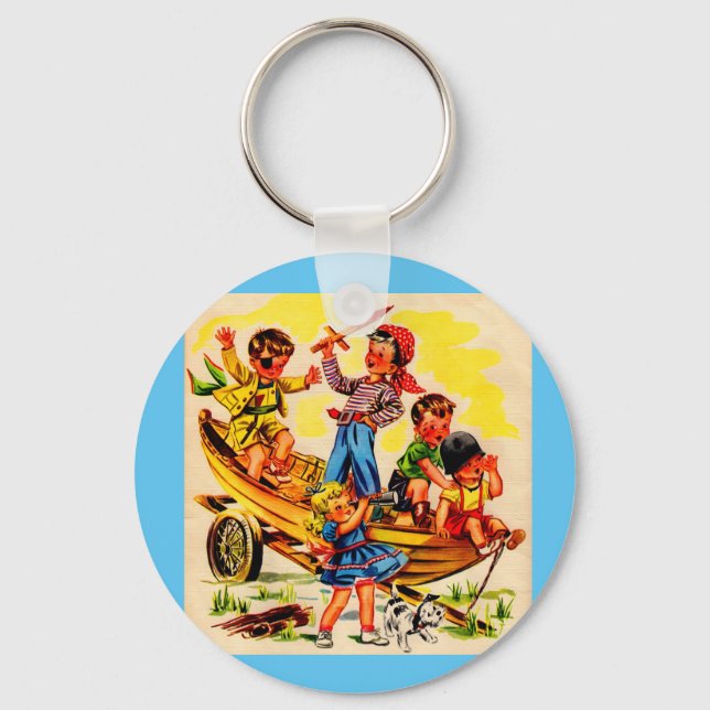 Chaveiro crianças brincando de pirata (Frente)