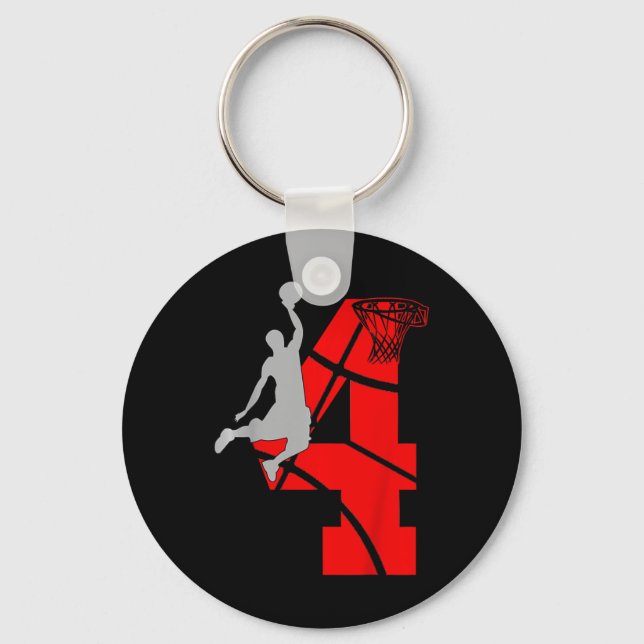 Chaveiro Crianças de 4 anos de idade Festa de Aniversário d (Frente)